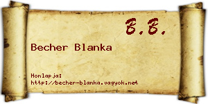 Becher Blanka névjegykártya
